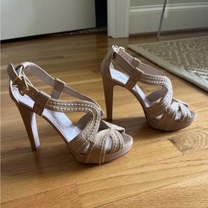 MIU MIU Nude Patent Leather Platform Heels Size: EU: 38 Made in Italy